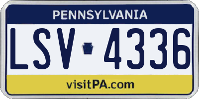 PA license plate LSV4336