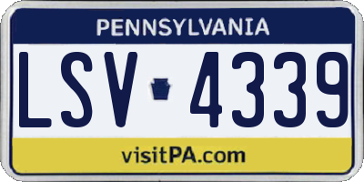 PA license plate LSV4339