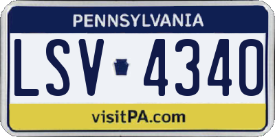 PA license plate LSV4340
