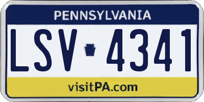 PA license plate LSV4341