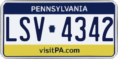 PA license plate LSV4342