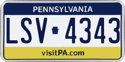 PA license plate LSV4343
