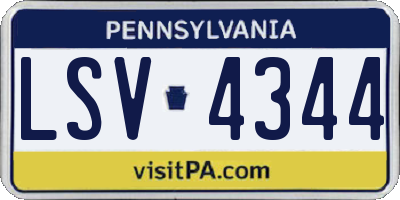 PA license plate LSV4344