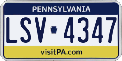 PA license plate LSV4347