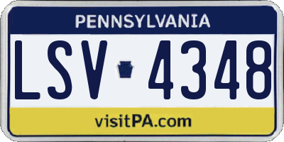 PA license plate LSV4348