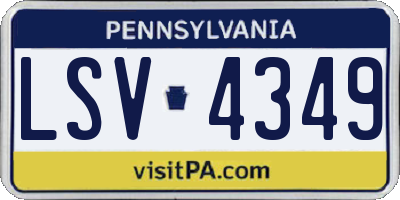 PA license plate LSV4349