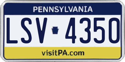 PA license plate LSV4350