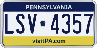 PA license plate LSV4357