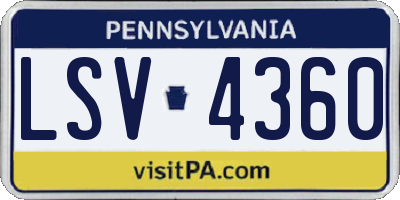 PA license plate LSV4360