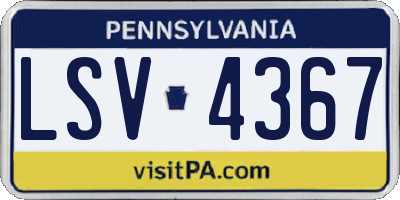 PA license plate LSV4367