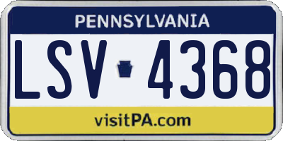 PA license plate LSV4368