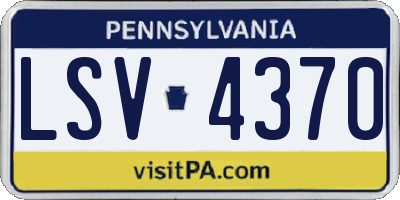 PA license plate LSV4370