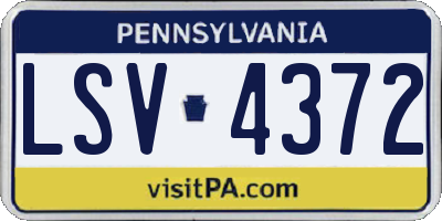PA license plate LSV4372