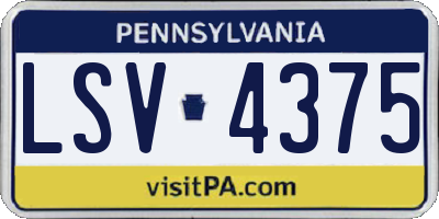PA license plate LSV4375