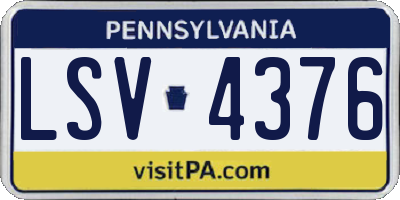 PA license plate LSV4376