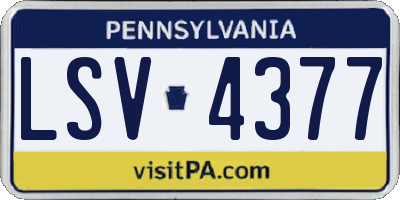 PA license plate LSV4377