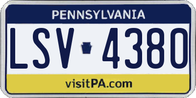 PA license plate LSV4380