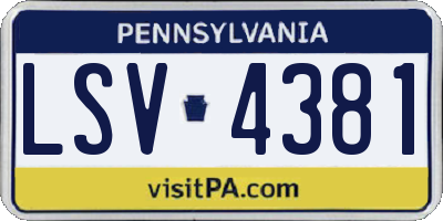 PA license plate LSV4381