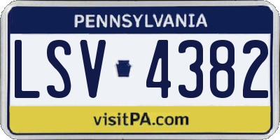 PA license plate LSV4382