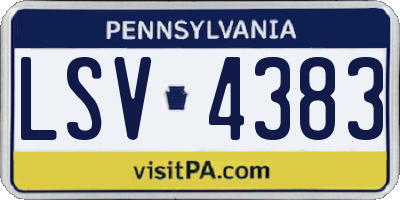 PA license plate LSV4383