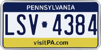 PA license plate LSV4384
