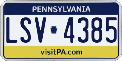 PA license plate LSV4385