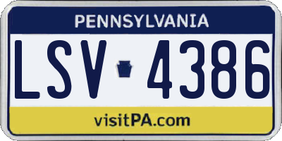 PA license plate LSV4386