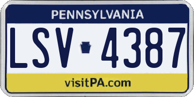 PA license plate LSV4387