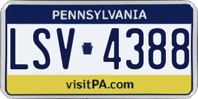 PA license plate LSV4388