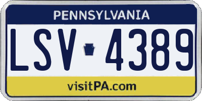 PA license plate LSV4389