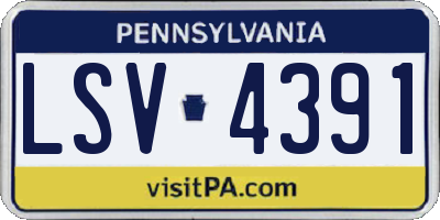 PA license plate LSV4391