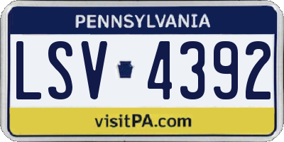 PA license plate LSV4392