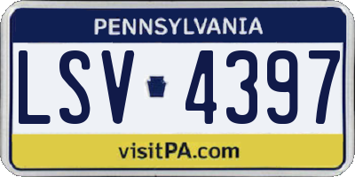 PA license plate LSV4397