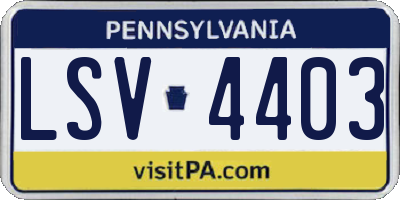 PA license plate LSV4403