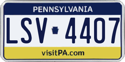 PA license plate LSV4407