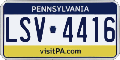 PA license plate LSV4416
