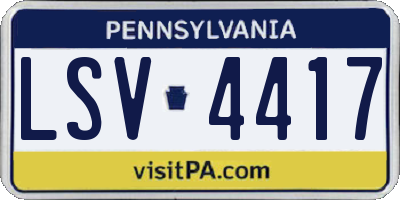 PA license plate LSV4417