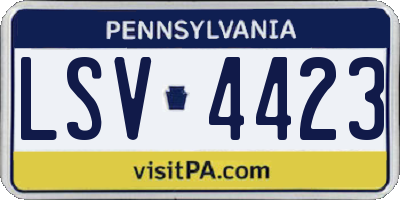 PA license plate LSV4423