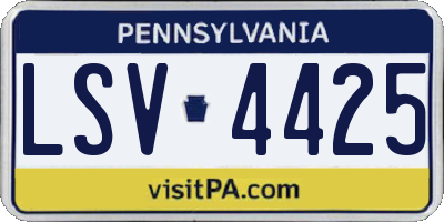 PA license plate LSV4425