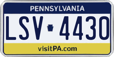 PA license plate LSV4430