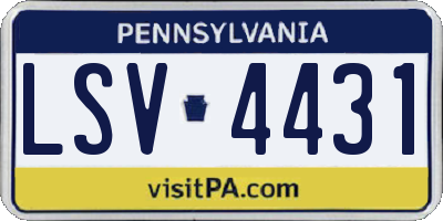 PA license plate LSV4431