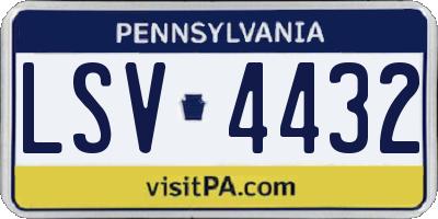 PA license plate LSV4432