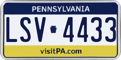 PA license plate LSV4433