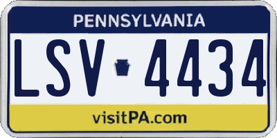 PA license plate LSV4434