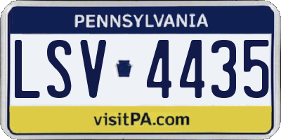 PA license plate LSV4435