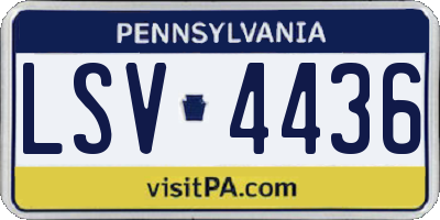 PA license plate LSV4436