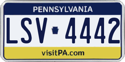 PA license plate LSV4442