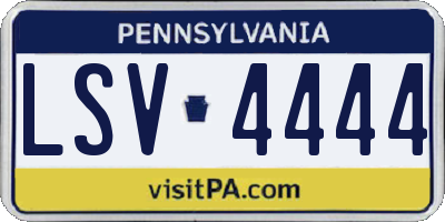 PA license plate LSV4444