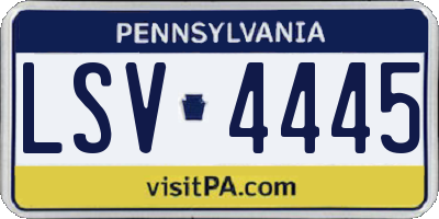PA license plate LSV4445