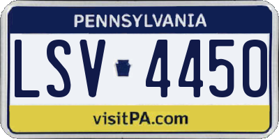 PA license plate LSV4450